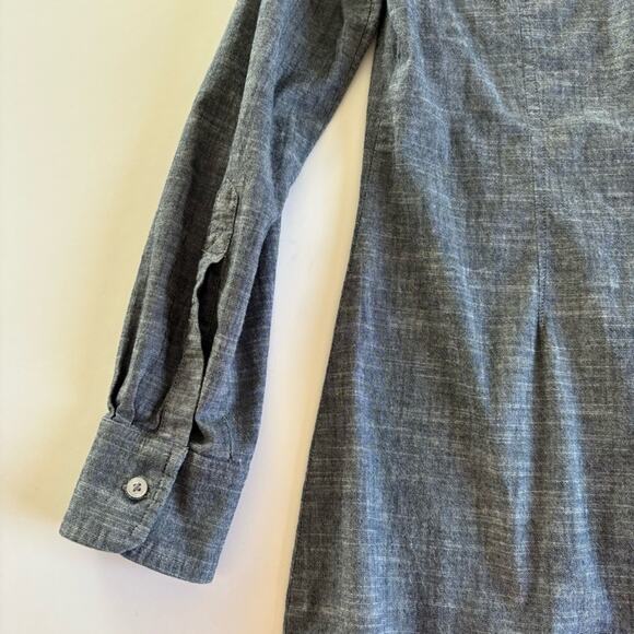 Marine Layer Blue Denim Chambray Mini Button Up Long Sleeve Shirt Dress Small - Picture 8 of 10
